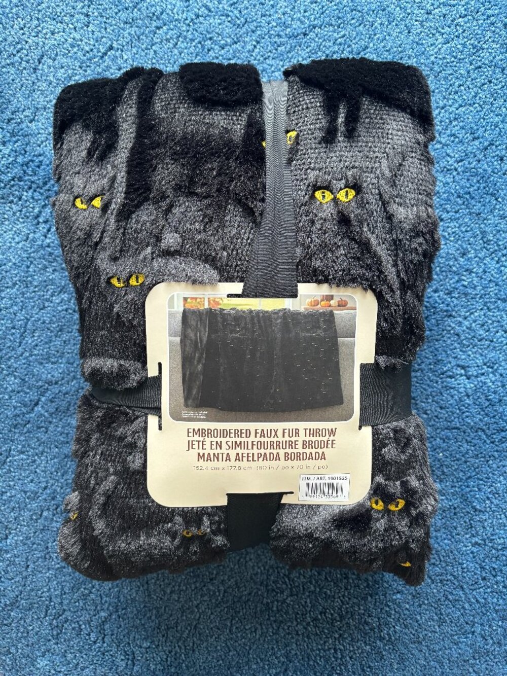 costco: halloween embroidered faux fur throw blanket